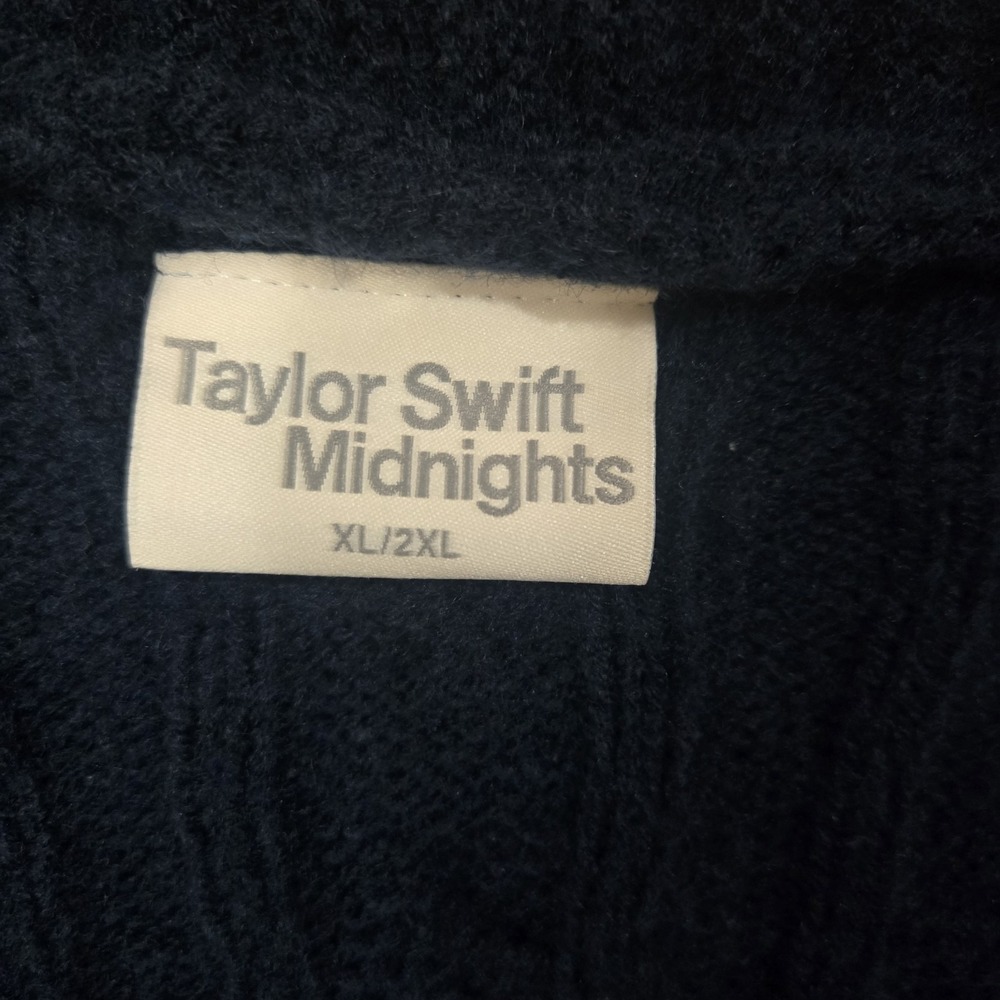 Taylor Swift Midnights Cardigan Navy Blue Stars Cozy Sweater Size XL / 2XL‎ - Picture 3 of 8
